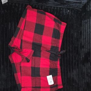 Old Navy Red and Black Plaid Pajama Shorts